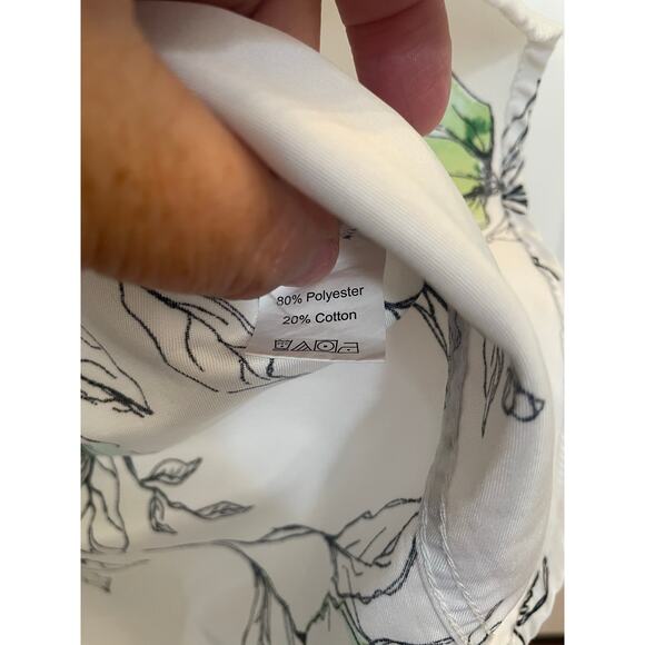 Men’s Floral Button-Up Shirt XXL White Green  Flowers Casual Lightweight Summer - Picture 5 of 6